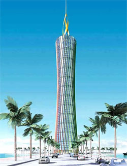 Экологически-безопасные сооружения мира Almeisan Tower – спроектированный небоскреб, в Дубаи
